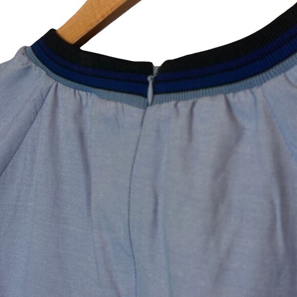 alter Baker Ruched Sleeve Blue Pullover Top | Size Large - Picture 7 of 10